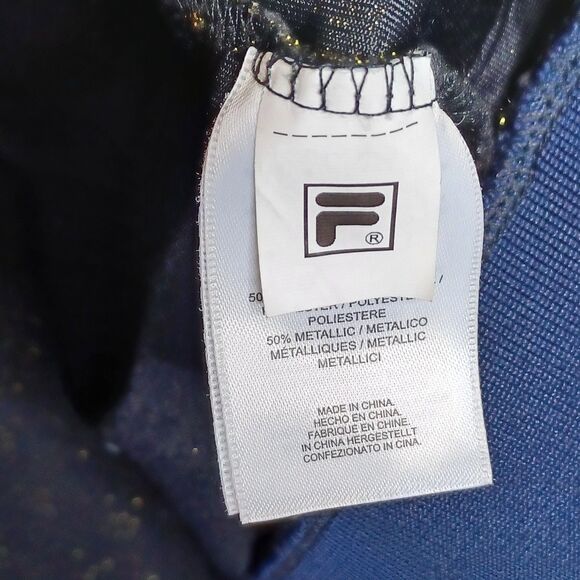 Fila Jacket Womens Small Glittery Metallic Bomber Full Zip Retro 80s Style - Picture 9 of 12